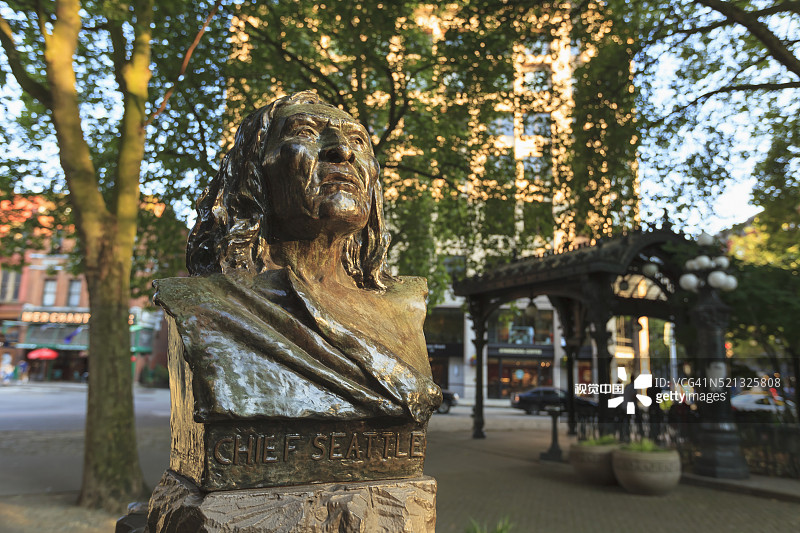 西雅图酋长雕像图片素材