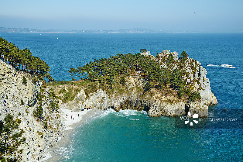 布列塔尼克罗宗山羊角圣埃尔诺海滩图片素材