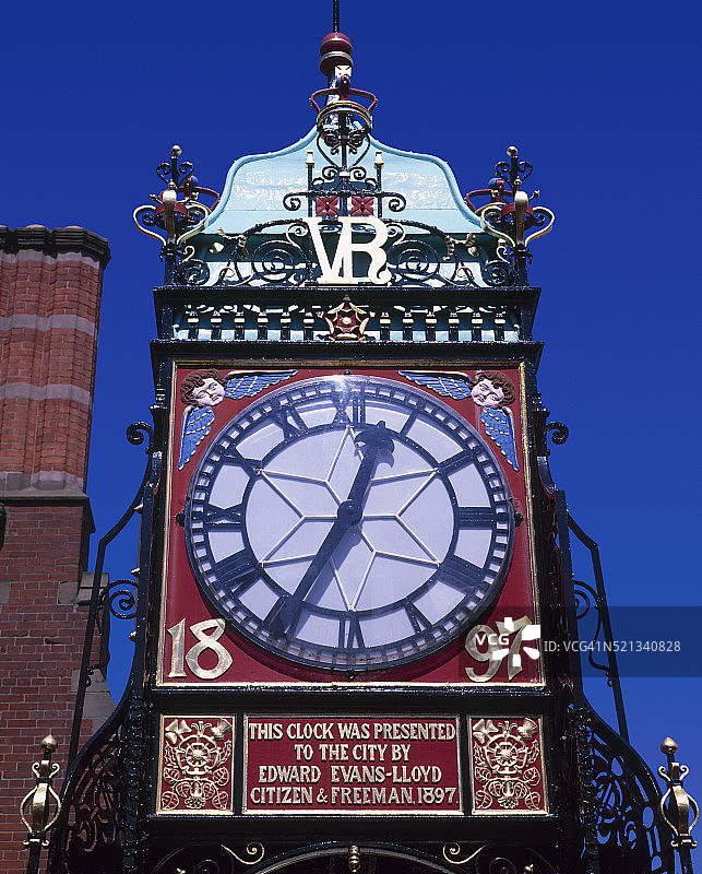 英格兰柴郡切斯特的伊斯特盖特钟图片素材