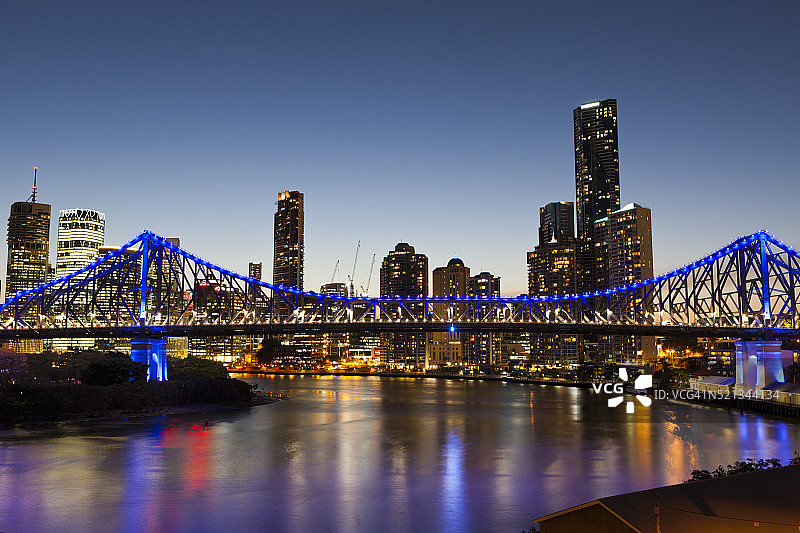 澳大利亚布里斯班天际线和故事桥图片素材