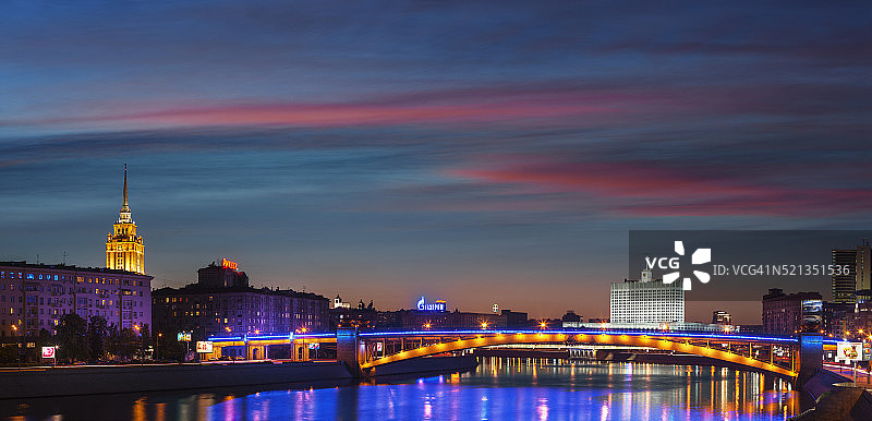 莫斯科黄昏时分的天际线图片素材