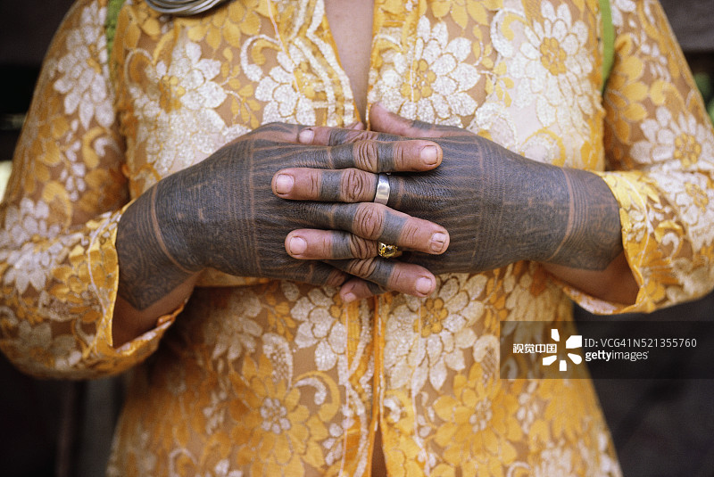 达雅克族纹身妇女图片素材