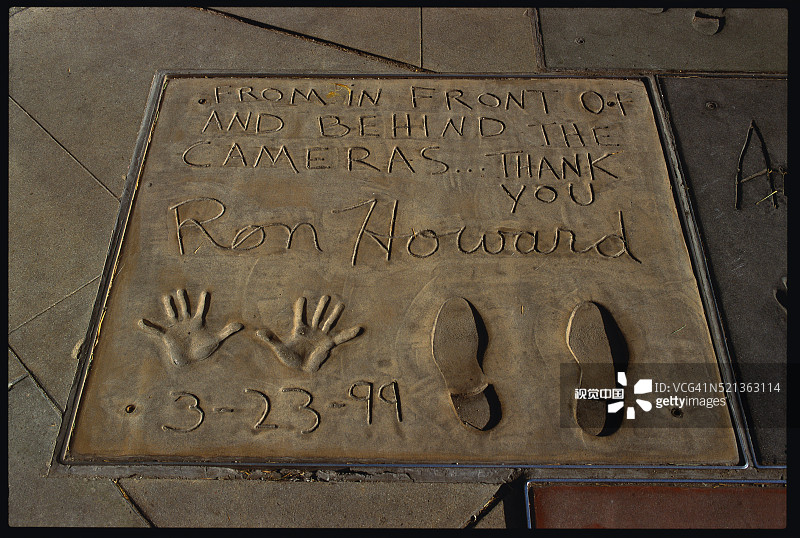 朗·霍华德在曼氏中国剧院前的星形广场图片素材