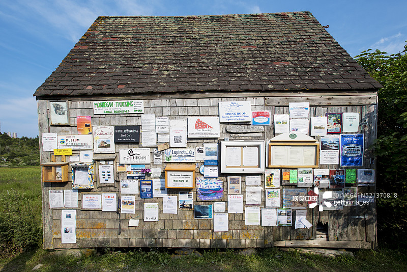 缅因州蒙赫根岛公告栏谷仓图片素材