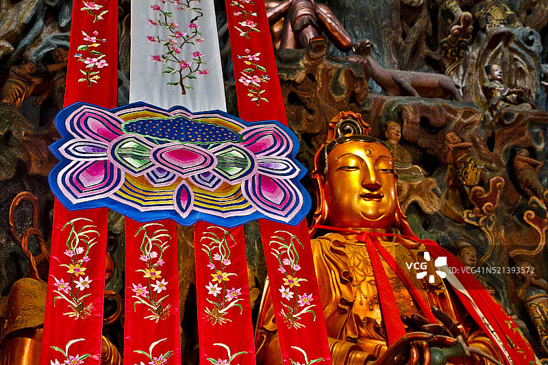 玉佛寺与金佛图片素材