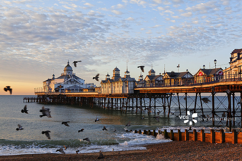 东萨塞克斯郡伊斯特本的码头图片素材