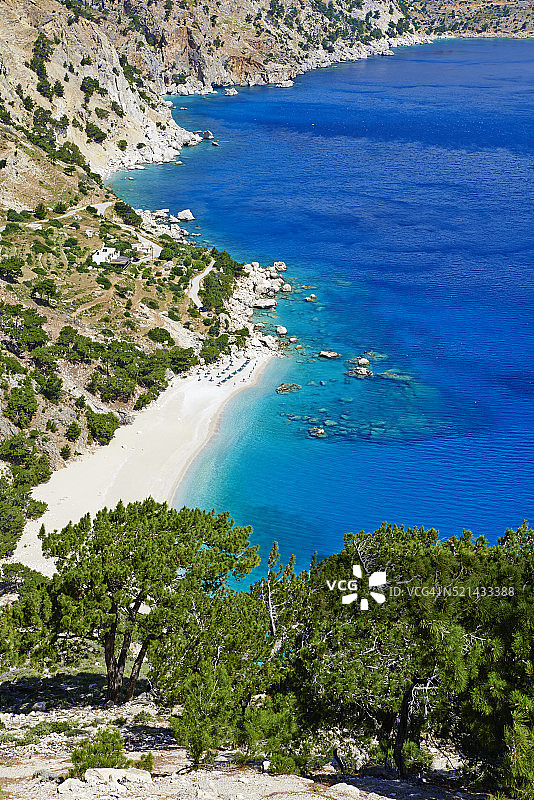 希腊卡尔帕索斯岛阿佩拉海滩图片素材