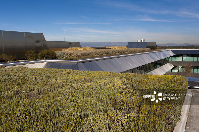 空中花园。气候控制。桑坦德银行金融城。路易斯·巴列霍景观建筑师。西班牙马德里。图片素材