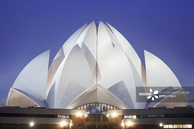 印度德里巴哈伊教灵曦堂，又称莲花寺图片素材