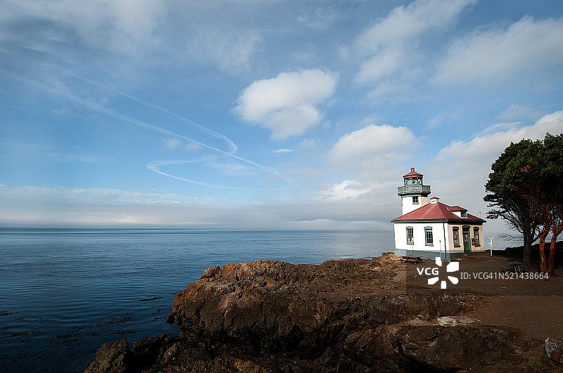 华盛顿州圣胡安群岛石灰窑角州立公园灯塔图片素材
