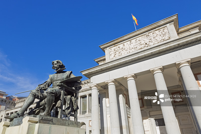 普拉多博物馆外的迭戈·委拉斯开兹纪念碑图片素材