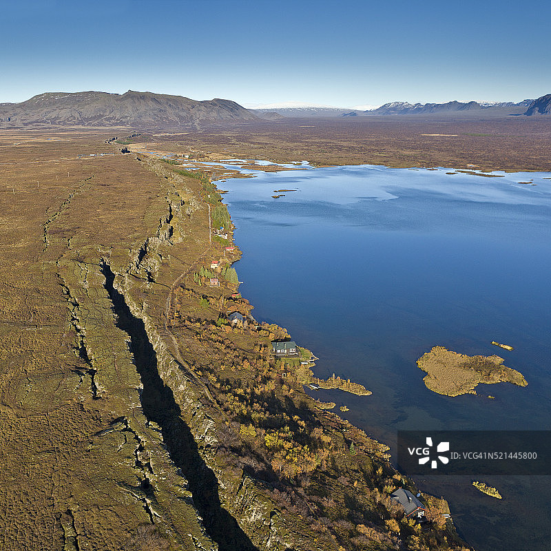 冰岛辛格韦德利国家公园的中大西洋海岭断层线图片素材