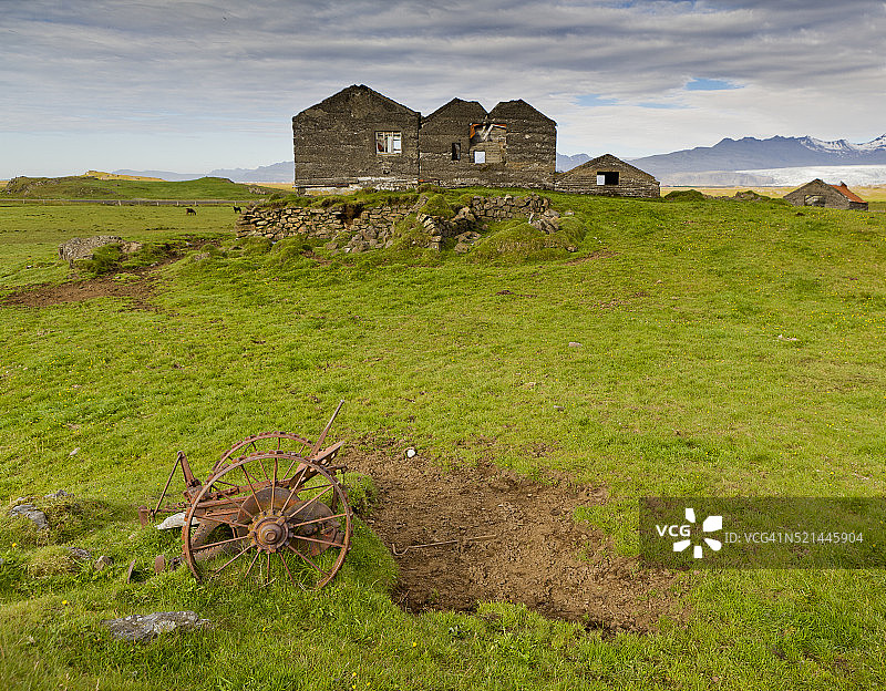 冰岛霍纳夫jordur带废弃房屋的维德伯塞尔农场图片素材