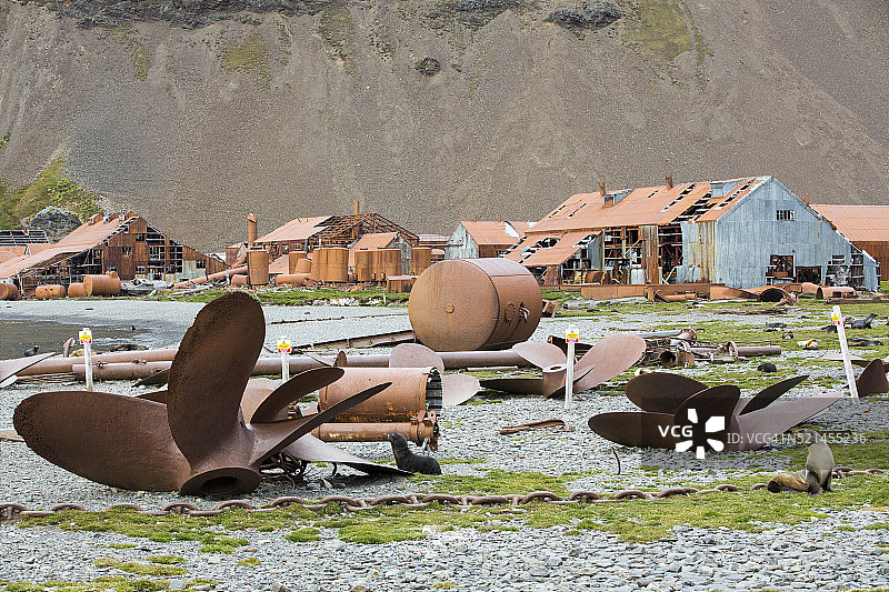 南乔治亚的斯特罗姆内斯捕鲸站，运营至1961年图片素材
