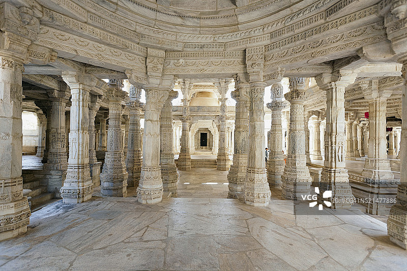 拉纳克普尔耆那教寺庙，拉贾斯坦邦，印度图片素材