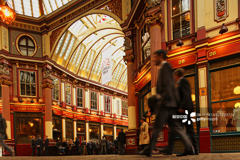 伦敦市的Leadenhall市场图片素材
