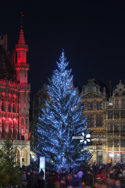 布鲁塞尔大广场的圣诞节图片素材