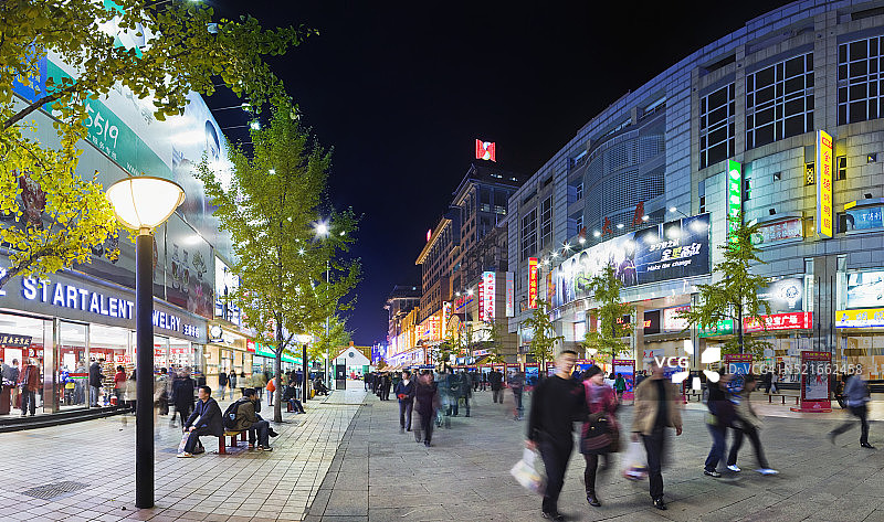 王府井大街夜景图片素材