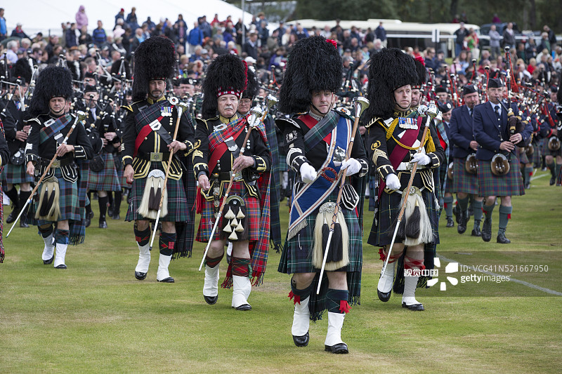 在布雷马聚会上演奏的风笛乐队图片素材