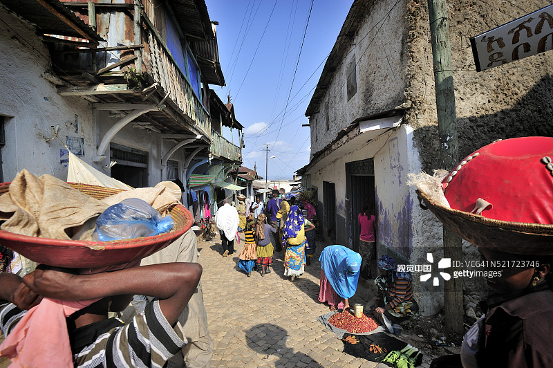 埃塞俄比亚东部古色古香的哈拉尔镇图片素材