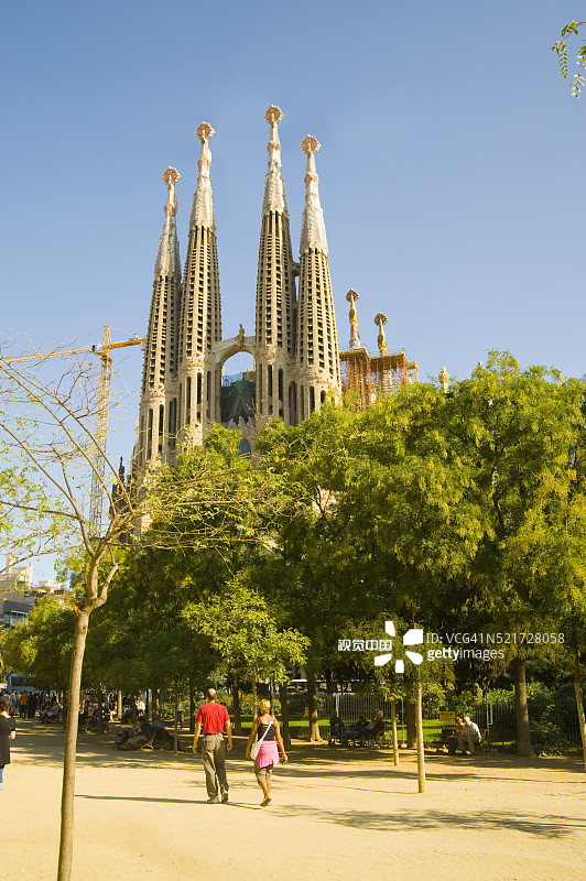 巴塞罗那圣家族大教堂尖顶图片素材