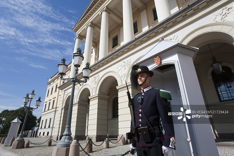 奥斯陆皇宫的皇家卫队图片素材