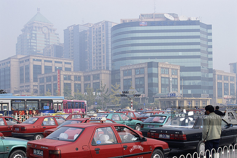北京站外的出租车图片素材