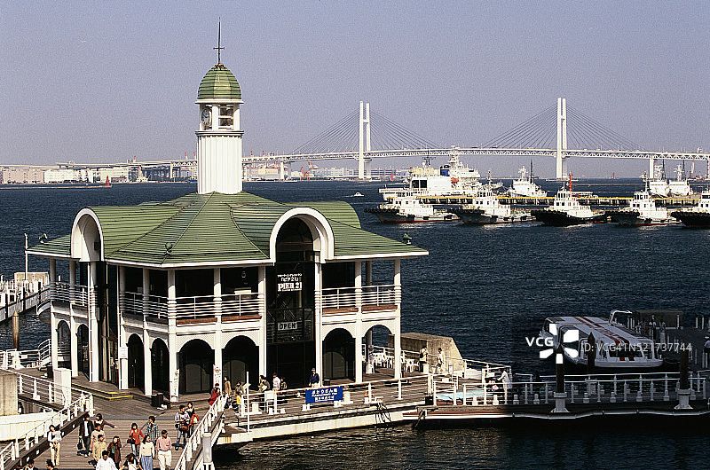 21号码头和东京湾图片素材