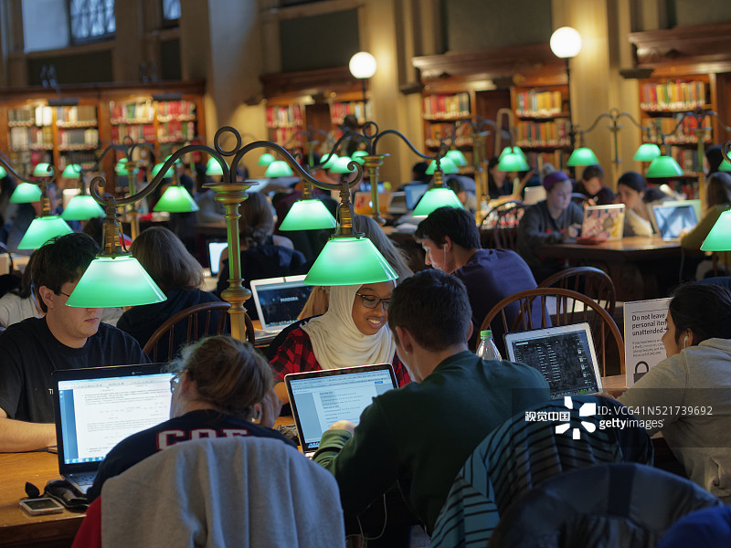 波士顿公共图书馆主阅览室图片素材