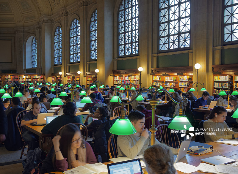 波士顿公共图书馆主阅览室图片素材