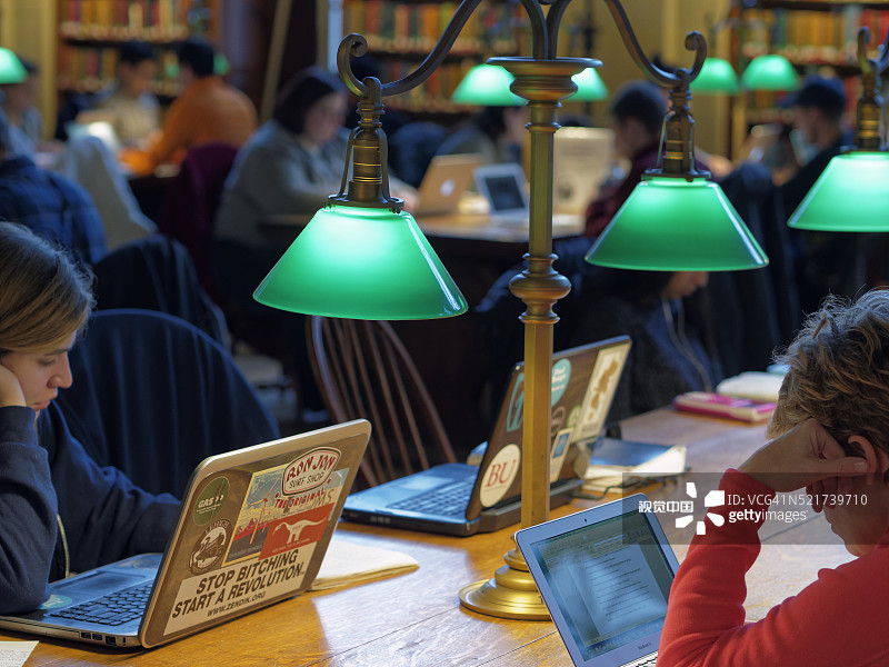 波士顿公共图书馆主阅览室图片素材