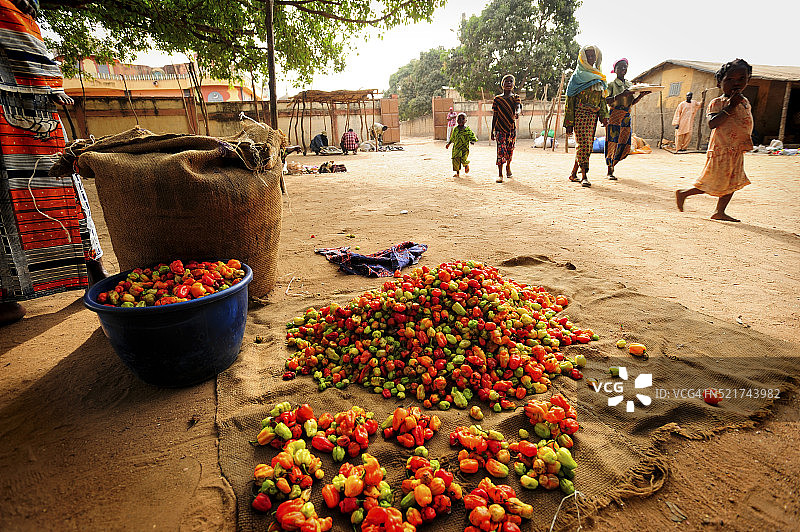 贝宁帕拉库蔬菜市场图片素材