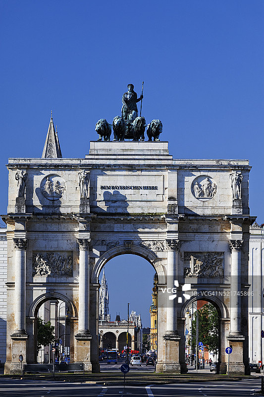 慕尼黑马克斯沃stadt区路德维希大街的凯旋门图片素材