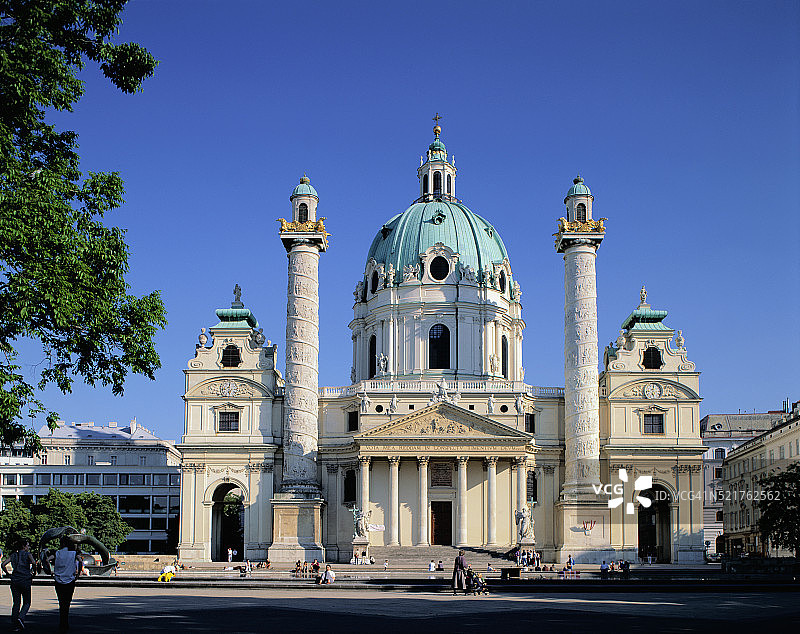卡尔教堂的铜质穹顶图片素材