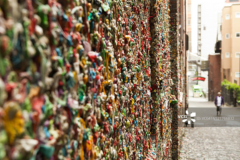 派克市场著名的口香糖墙图片素材