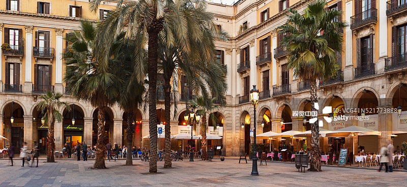西班牙巴塞罗那哥特区皇家广场图片素材