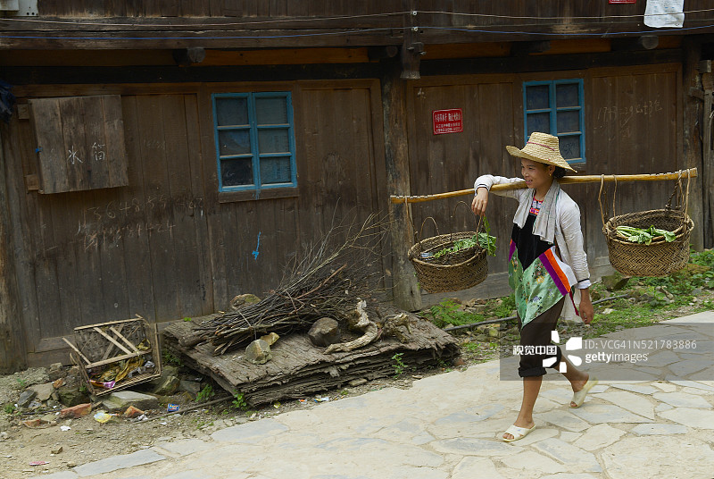 中国贵州省：侗族村寨英潭村图片素材