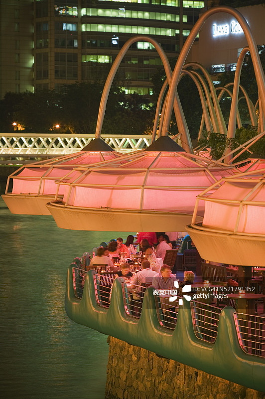 克拉码头夜景餐厅图片素材