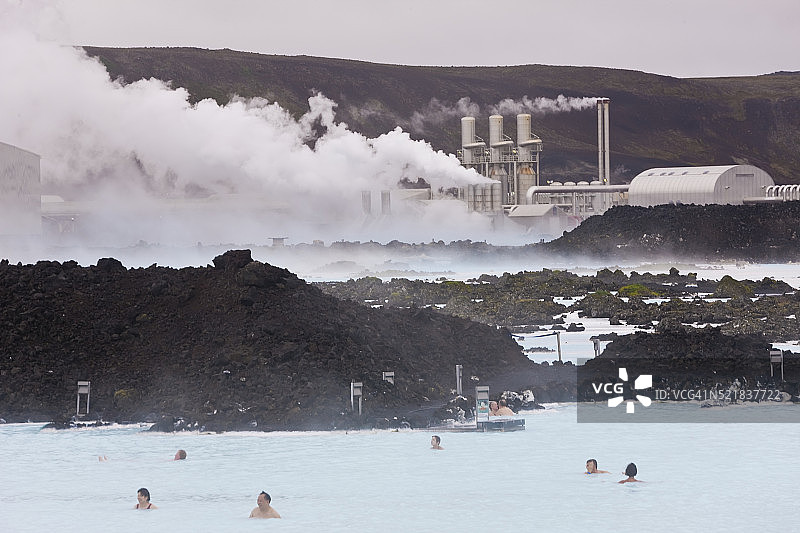 蓝色泻湖温泉图片素材