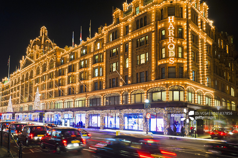 伦敦圣诞节的哈罗德百货图片素材