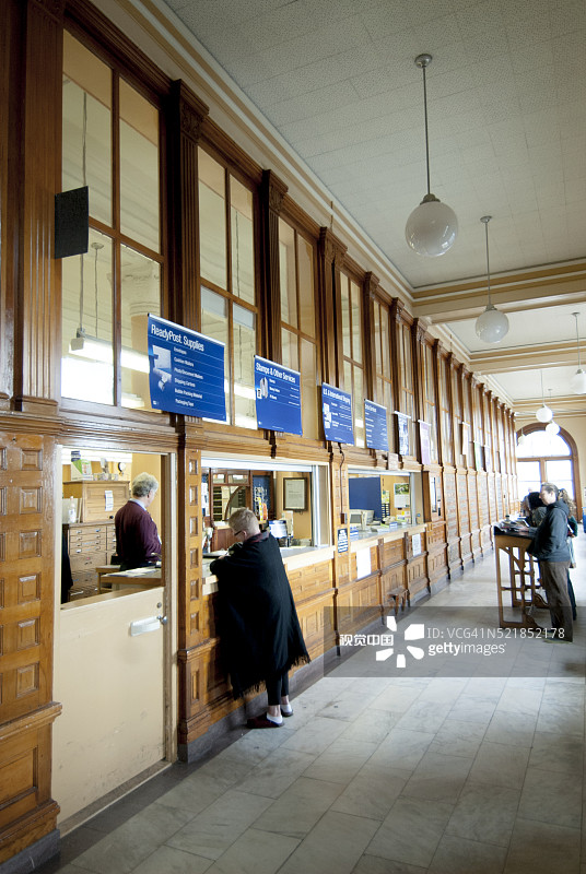 华盛顿州汤森港的邮局柜台图片素材