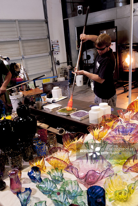 俄勒冈州阿什兰画廊的玻璃制造商图片素材