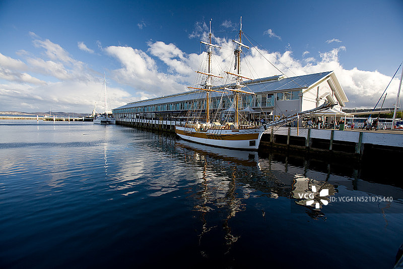 澳大利亚塔斯马尼亚州霍巴特港的帆船图片素材
