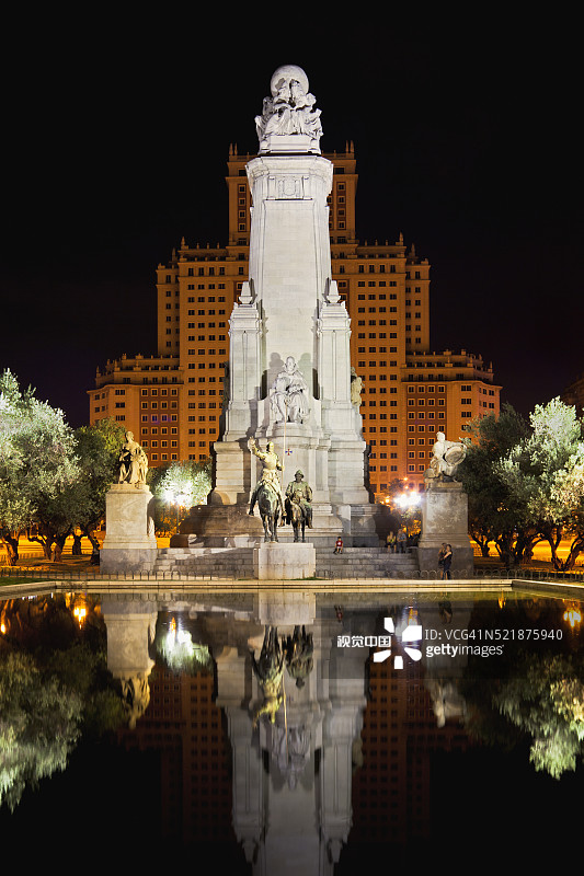 马德里塞万提斯纪念碑图片素材