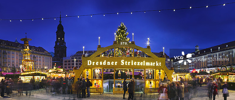 德国阿尔特马克特的德累斯顿圣诞市场图片素材
