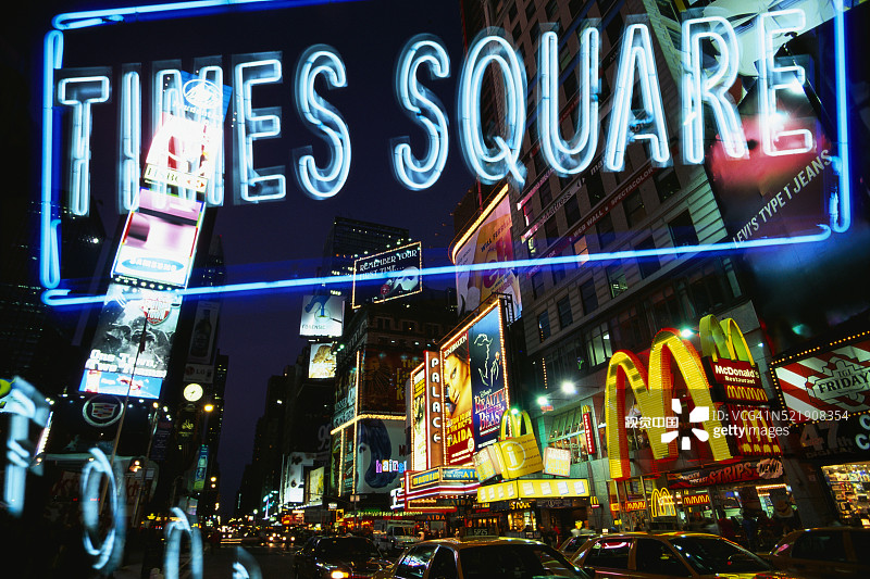 纽约时代广场的霓虹灯图片素材