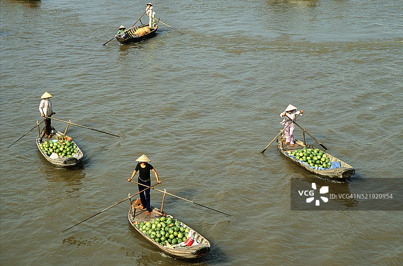 越南芹苴丐 Rang 水上市场图片素材