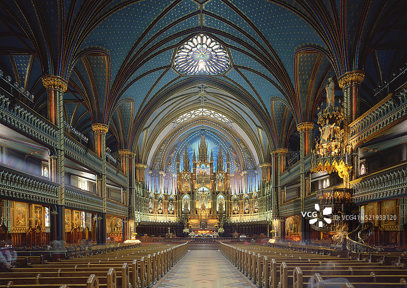 加拿大的蒙特利尔圣母大教堂图片素材