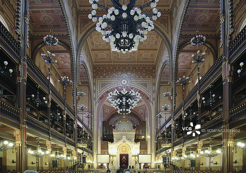 匈牙利布达佩斯大犹太教堂内景图片素材