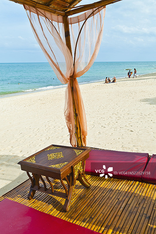 泰国苏梅岛拉迈海滩沙滩小屋图片素材